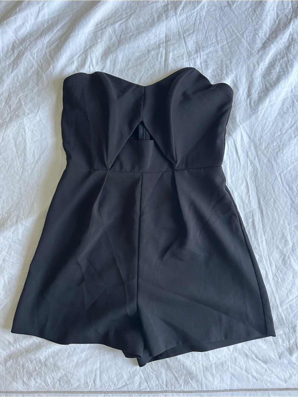 glam Strapless Black Romper